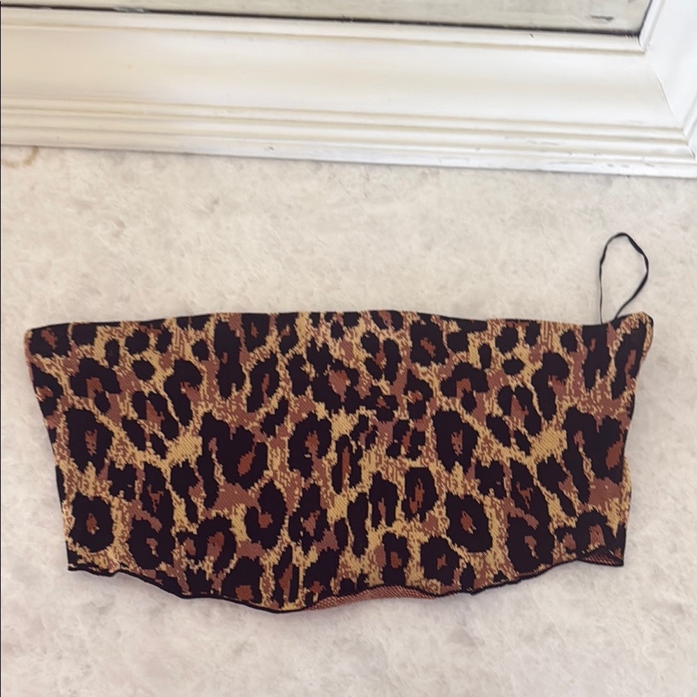 STAUD Leopard Print Tube Top - Picture 2 of 6